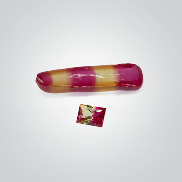 Lab Created Bi-Color Ruby / Yellow Sapphire Corundum Rough