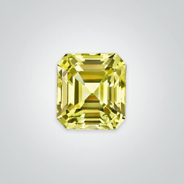 Synthetic Gemstones Pulled Czochralski Yellow Sapphire, Asscher