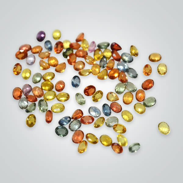 Natural Mixed Sapphire Gemstones, Oval
