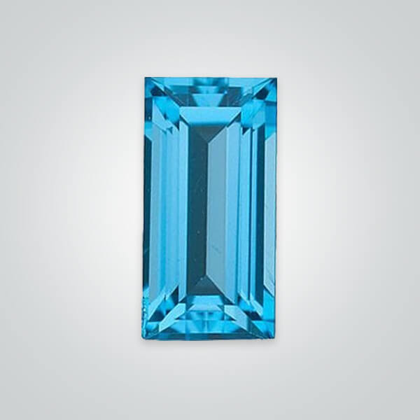Natural Swiss Blue Topaz, Baguette