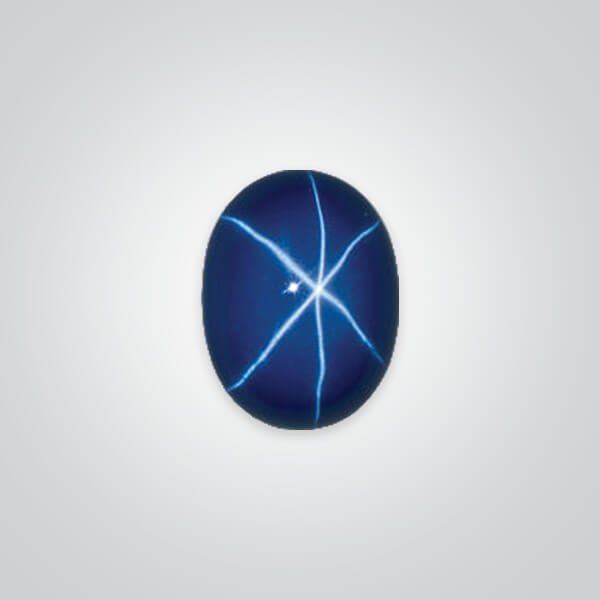 Lab Created Blue Star Sapphire, Oval Cabochon