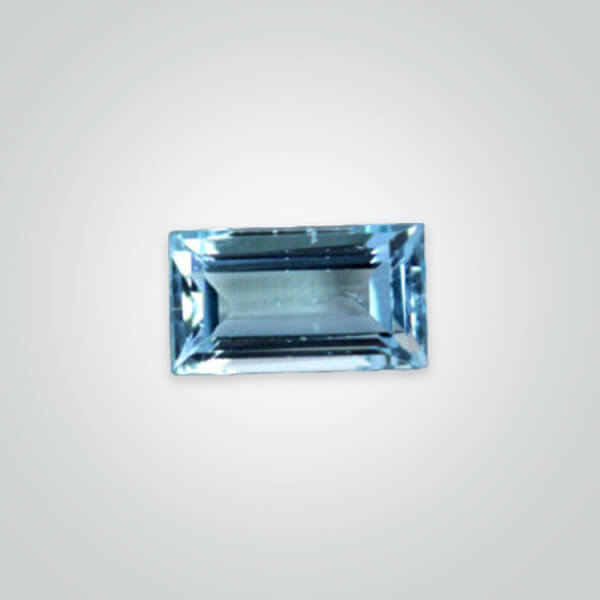 Lab Created Aquamarine Medium# 105, Baguette