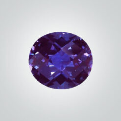 Synthetic Gemstones Pulled Czochralski Alexandrite (Color Change), Oval Checkerboard