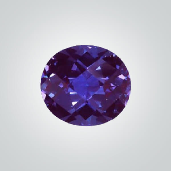 Synthetic Gemstones Pulled Czochralski Alexandrite (Color Change), Oval Checkerboard