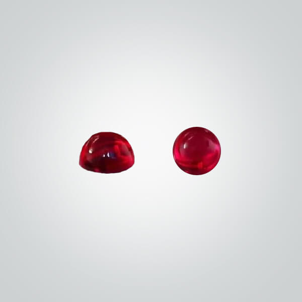 Synthetic Gemstones Hydrothermal Ruby, Round Cabochon