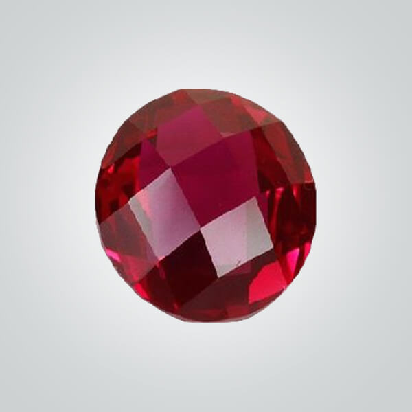 Synthetic Gemstones Hydrothermal Ruby, Round Checkerboard