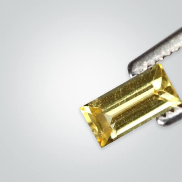 Synthetic Gemstones Pulled Czochralski Yellow Sapphire, Baguette
