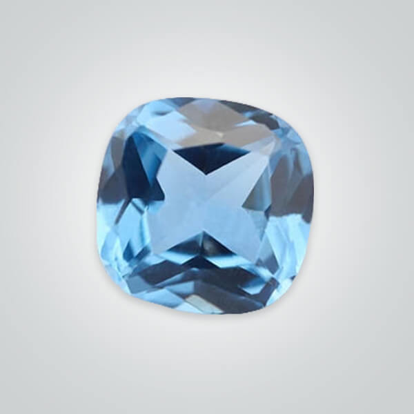 Lab Created Aquamarine Medium# 105, Cushion
