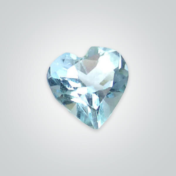 Lab Created Aquamarine Light# 104, Heart