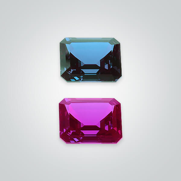 Synthetic Gemstones Pulled Czochralski Alexandrite (Color Change), Emerald