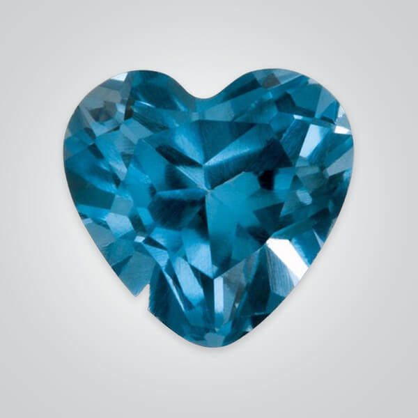 Synthetic Gemstones Blue Zircon# 120, Heart