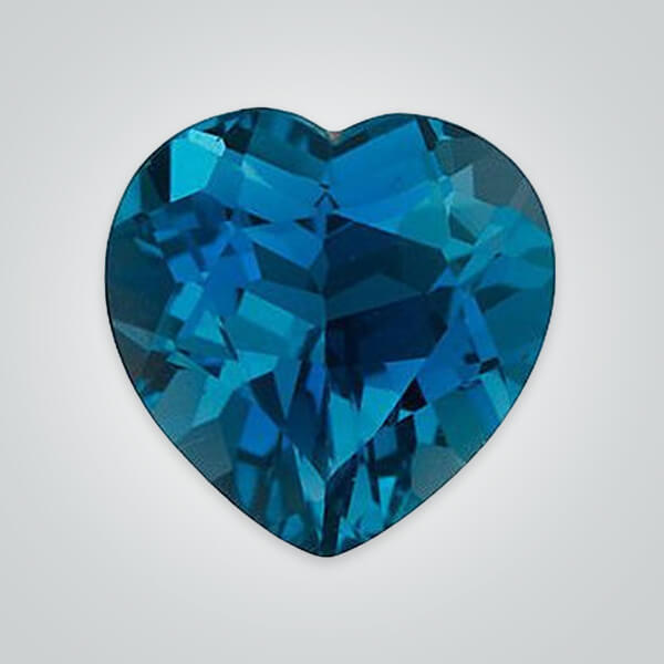 Natural London Blue Topaz, Heart