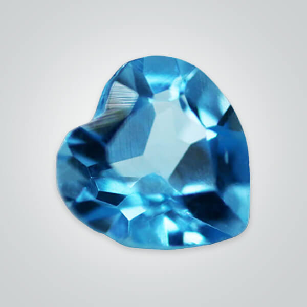Natural Swiss Blue Topaz, Heart