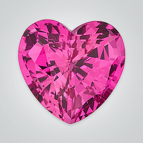 Synthetic Gemstones Pulled Pink Tourmaline, Heart