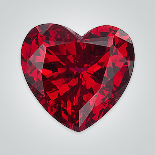 Lab Created Pulled Czochralski Ruby, Heart