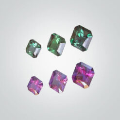 Synthetic Gemstones Pulled Czochralski Alexandrite (Color Change), Octagon Radiant
