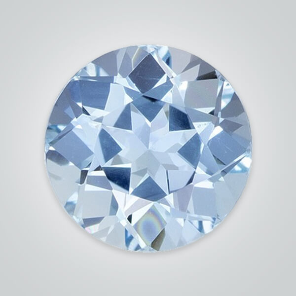 Synthetic Gemstones Aquamarine Light# 104, Round