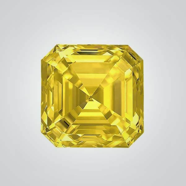 Cubic Zirconia Yellow, Asscher