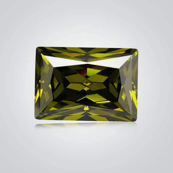 Cubic Zirconia Olive, Baguette