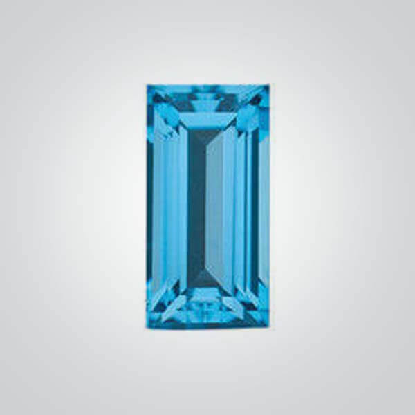 Cubic Zirconia Swiss Blue Topaz, Baguette