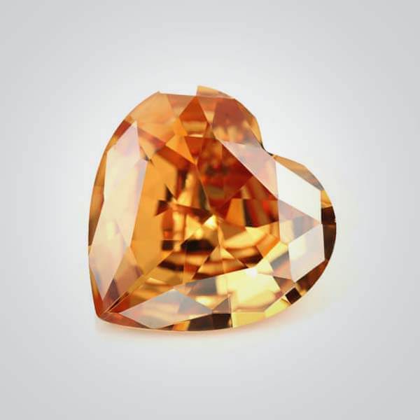 Cubic Zirconia Champagne, Heart