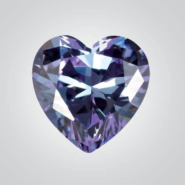 Cubic Zirconia Lavender, Heart