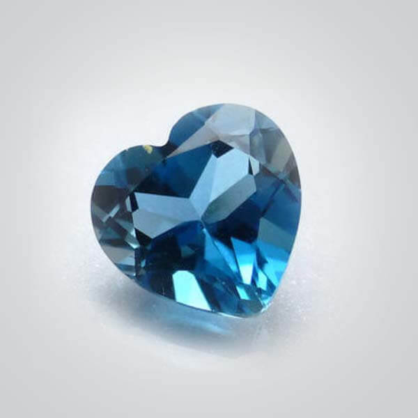 Cubic Zirconia Swiss Blue Topaz, Heart