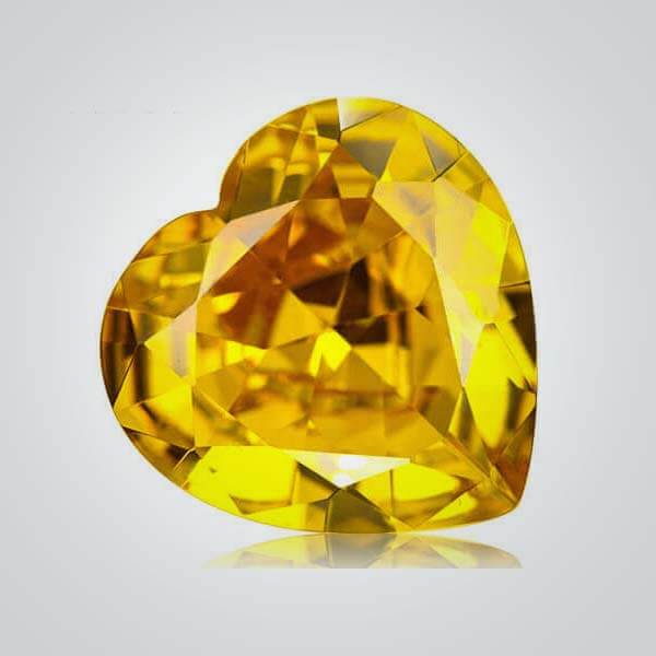 Cubic Zirconia Yellow, Heart