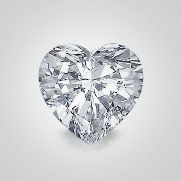 Cubic Zirconia White Diamond 6A, Heart