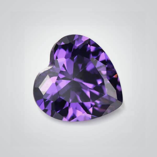 Cubic Zirconia Amethyst, Heart