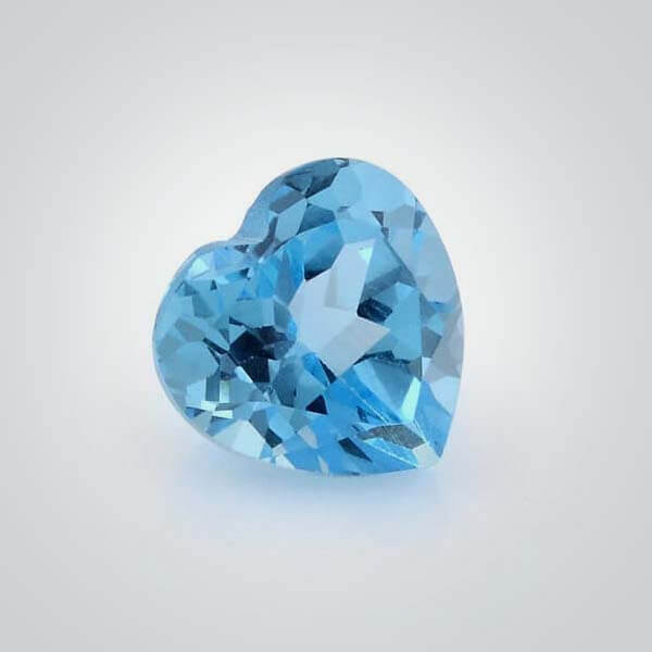 Cubic Zirconia Blue Topaz, Heart