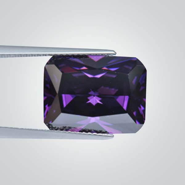 Cubic Zirconia Amethyst, Octagon