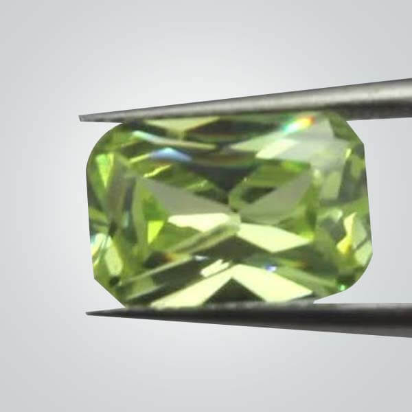 Cubic Zirconia Apple Green, Octagon