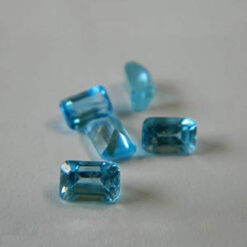 Cubic Zirconia Blue Topaz, Octagon