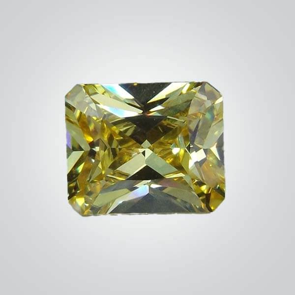 Cubic Zirconia Canary Yellow AAA, Octagon
