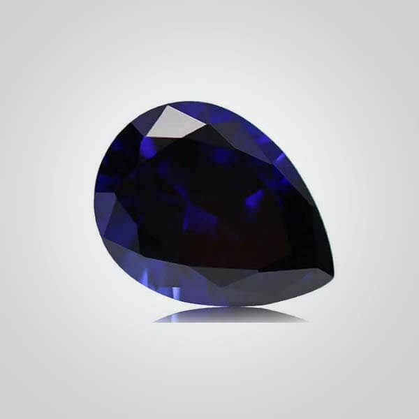 Cubic Zirconia Blue Sapphire, Pear