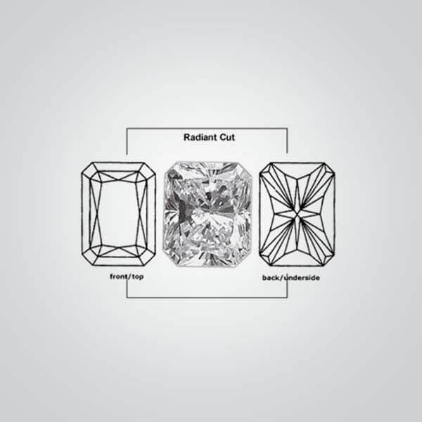 Cubic Zirconia Amethyst, Radiant