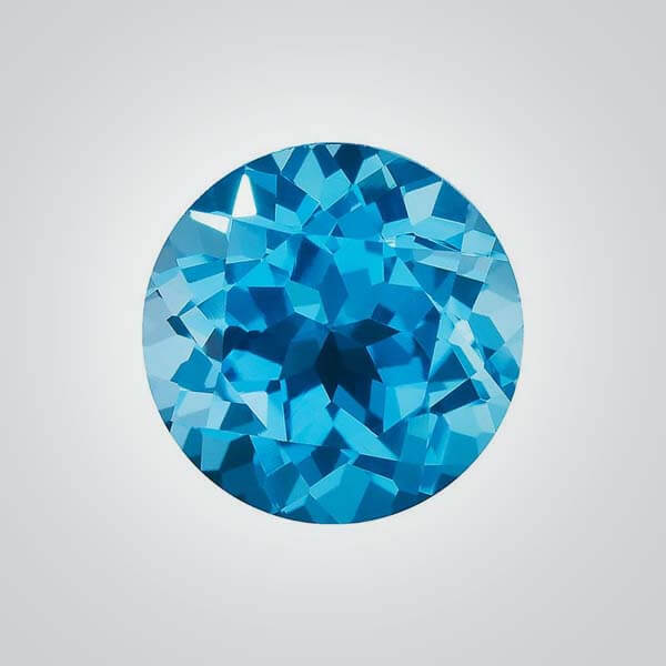 Cubic Zirconia Swiss Blue Topaz, Round