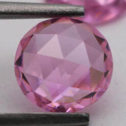 Cubic Zirconia Pink, Round Rose Cut (Flat Bottom)