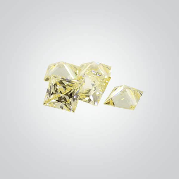 Cubic Zirconia Canary Yellow AAA, Square