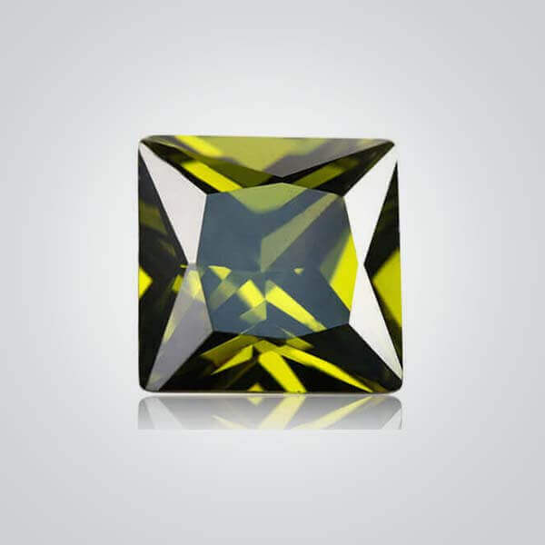 Cubic Zirconia Olive, Square