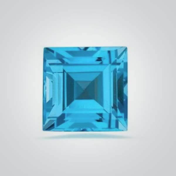Cubic Zirconia Swiss Blue Topaz, Square