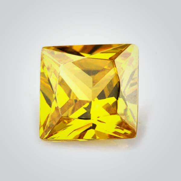 Cubic Zirconia Yellow, Square