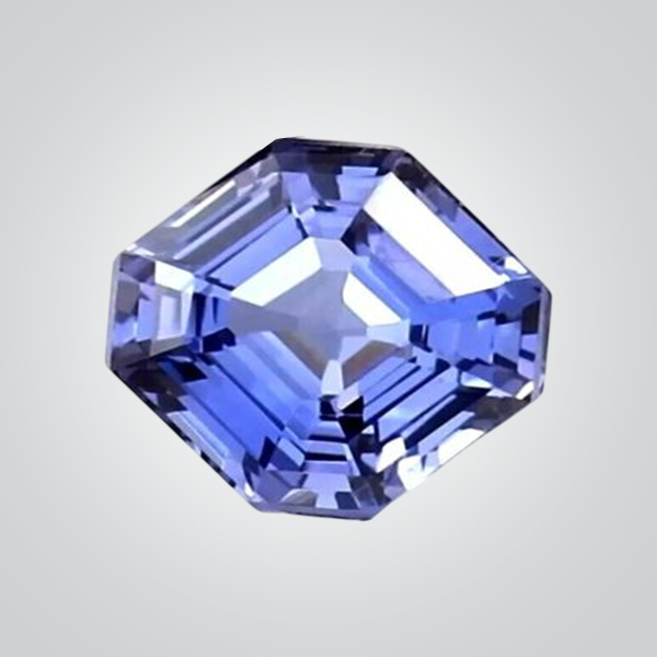 Lab Created Pulled Czochralski Cornflower Blue Sapphire, Asscher