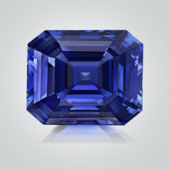 Lab Created Pulled Czochralski Blue Sapphire, Asscher