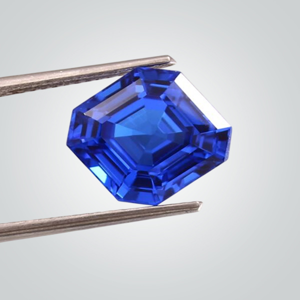 Synthetic Gemstones Pulled Czochralski Blue Spinel, Asscher