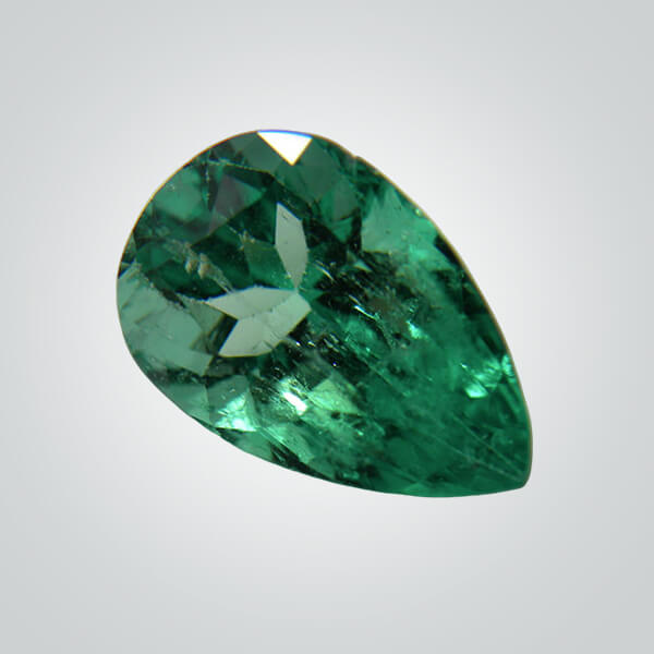 Lab Created Colombian Emerald (Inclusions), Pear