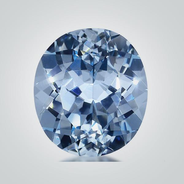 Lab Created Pulled Czochralski Cornflower Blue Sapphire, Oval
