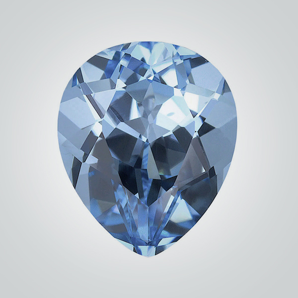 Lab Created Pulled Czochralski Cornflower Blue Sapphire, Pear