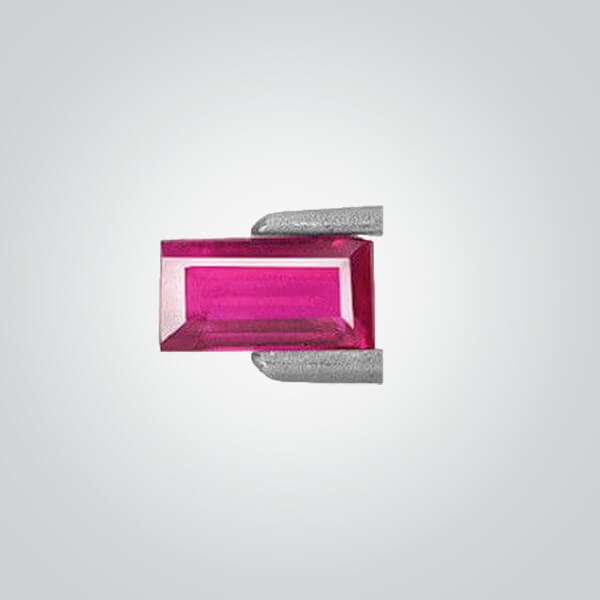 Lab Created Pink Sapphire# 3 (Dark), Baguette